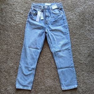 NWT Topshop Editor cropped jeans light wash W26 L32